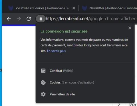 Cookies sous Chrome