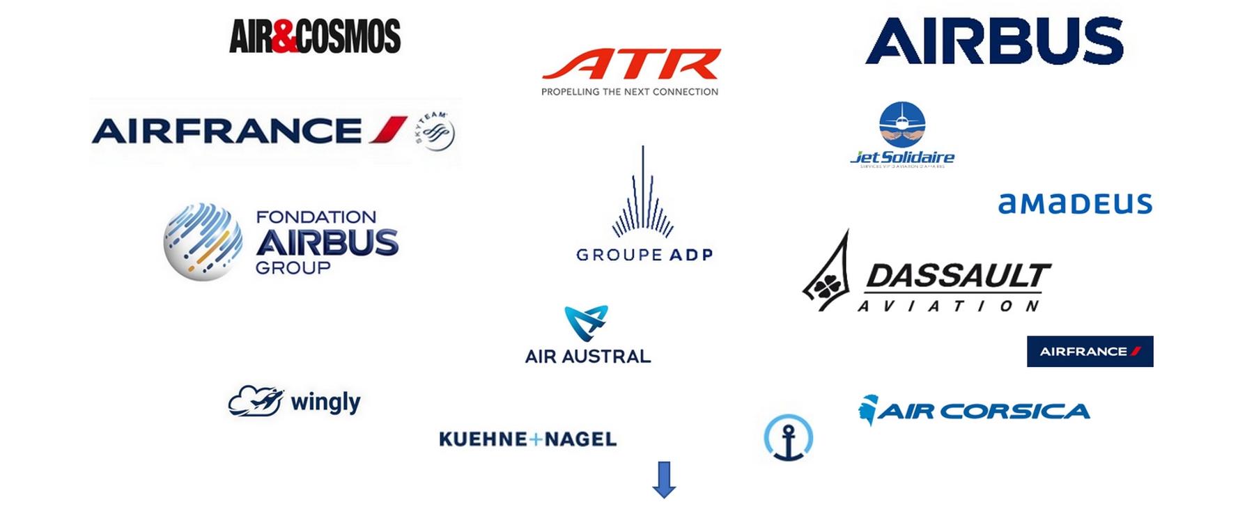 Nuage des entreprises partenaires de l'AVIATION