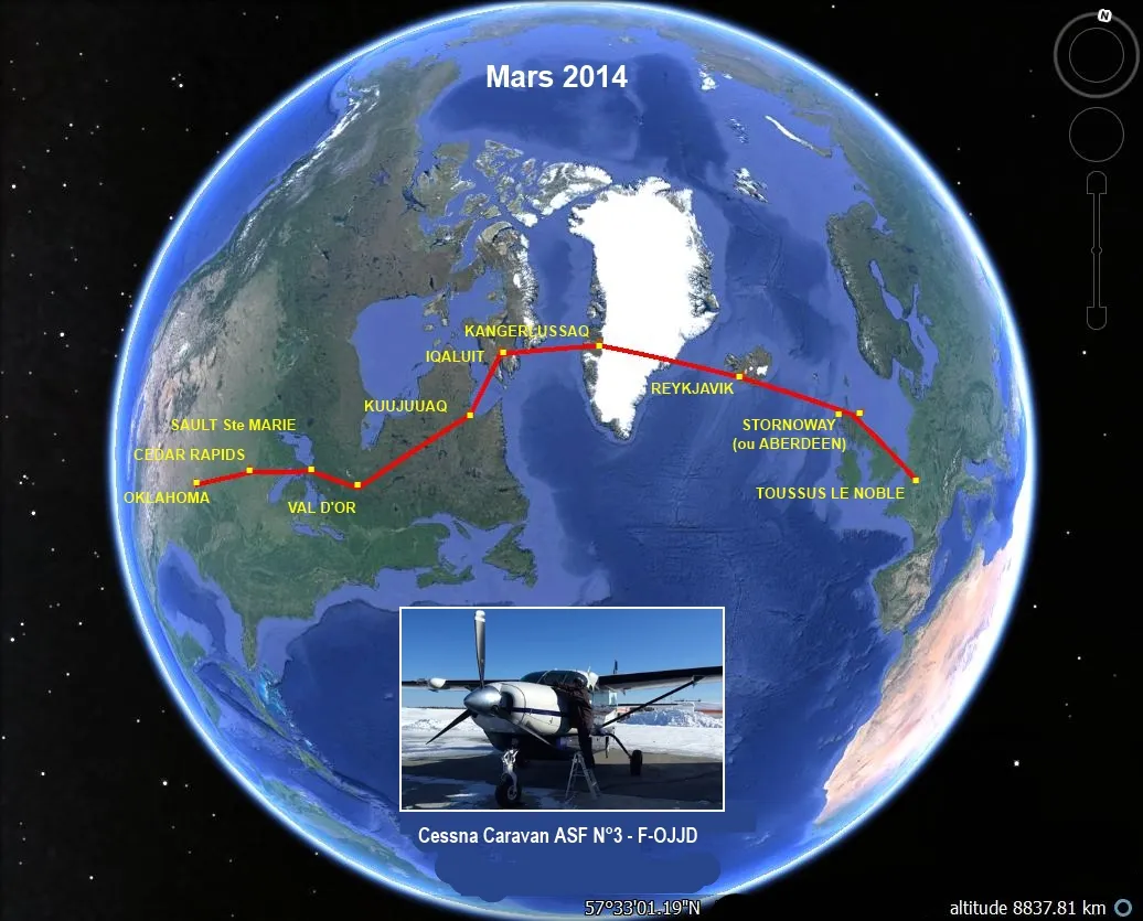 Le convoyage transatlantique du F-OJJD