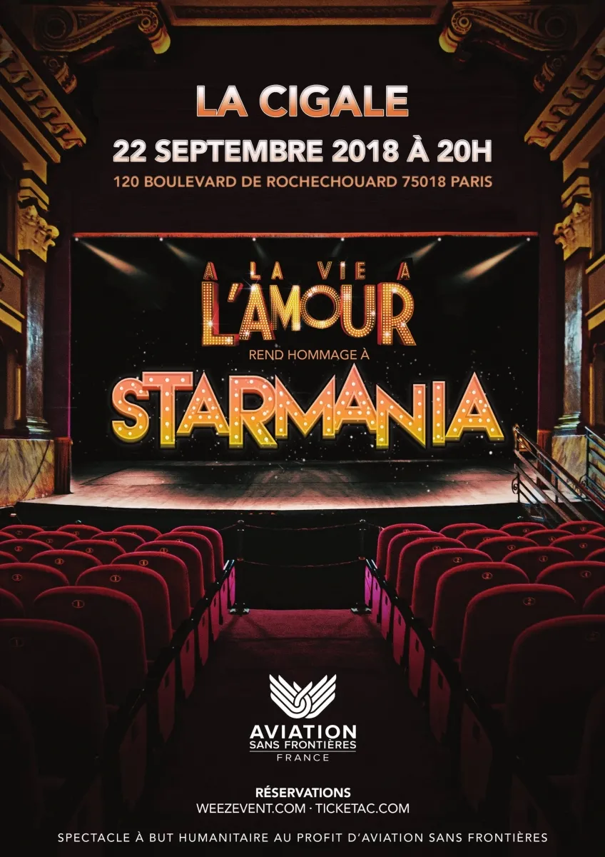 affiche spectacle à la vie à l'amour Starmania