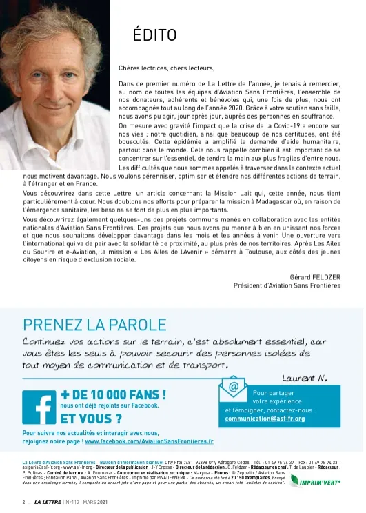 Edito de la lettre N°112